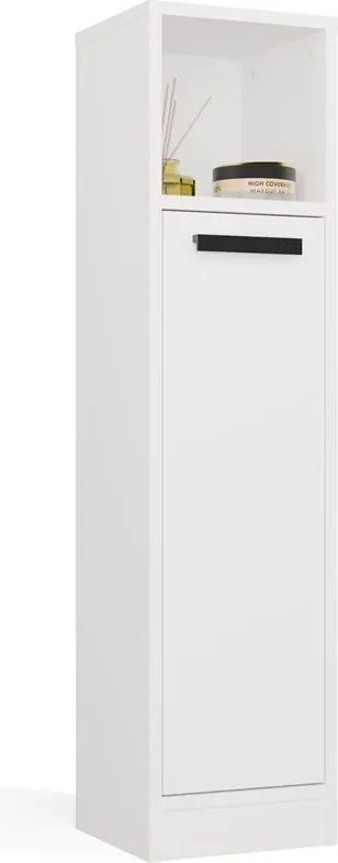MEXY 1D fürdőszoba szekrény 25.5x24x102 cm, fehér-fekete