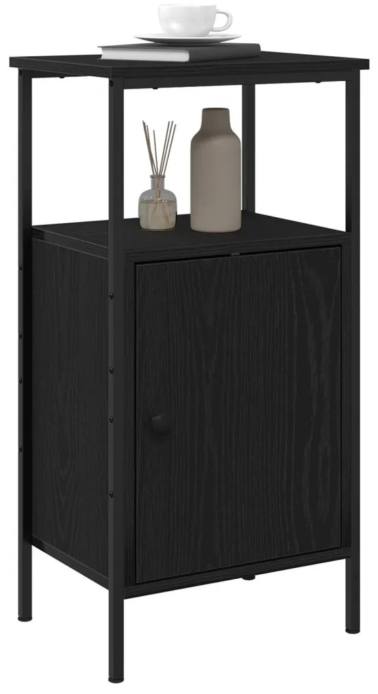 Éjjeli szekrények 2 db Fekete tölgy 41x31x80 cm MDF