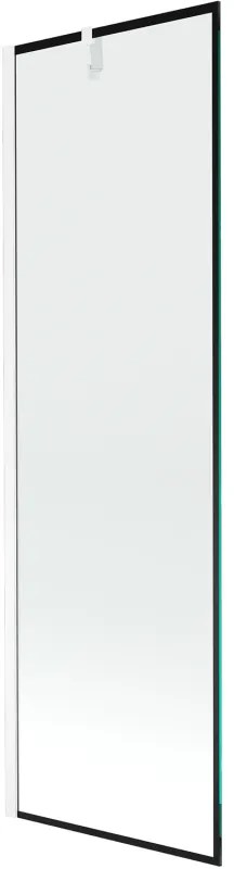 Mexen Next, kádparaván 1 szárny 60 x 150 cm, fix szárny, 6 mm átlátszó üveg fekete mintával, fehér profil, 895-060-000-00-70-20