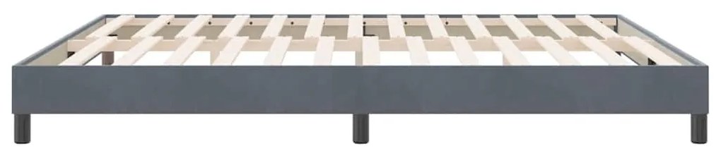 vidaXL sötétszürke bársony rugós ágy matrac nélkül 180x220 cm