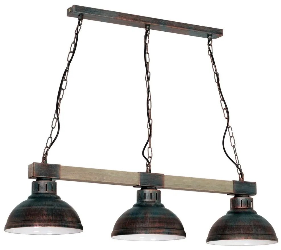 Csillár láncon HAKON 3xE27/60W/230V patina