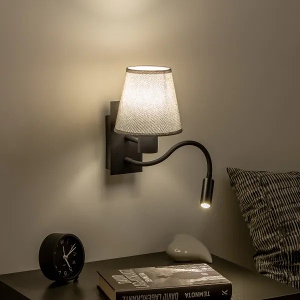 Brilagi - LED Fali lámpa NUBILA 1xE27/25W/230V + LED/3W fekete/szürke