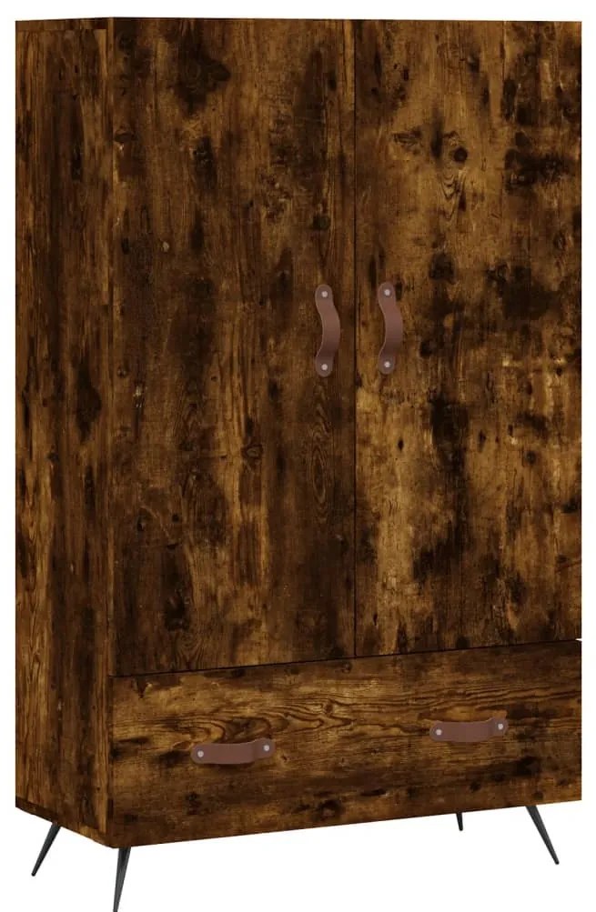 füstös tölgy színű szerelt fa magasszekrény 69,5 x 31 x 115 cm