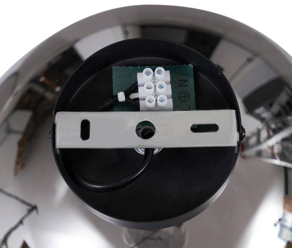 Art Deco mennyezeti lámpa fekete füstüveggel - Sandra