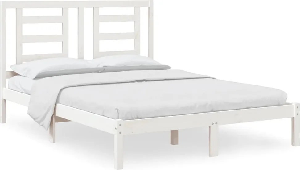 vidaXL fehér tömör fenyőfa ágy matrac nélkül 140x190 cm