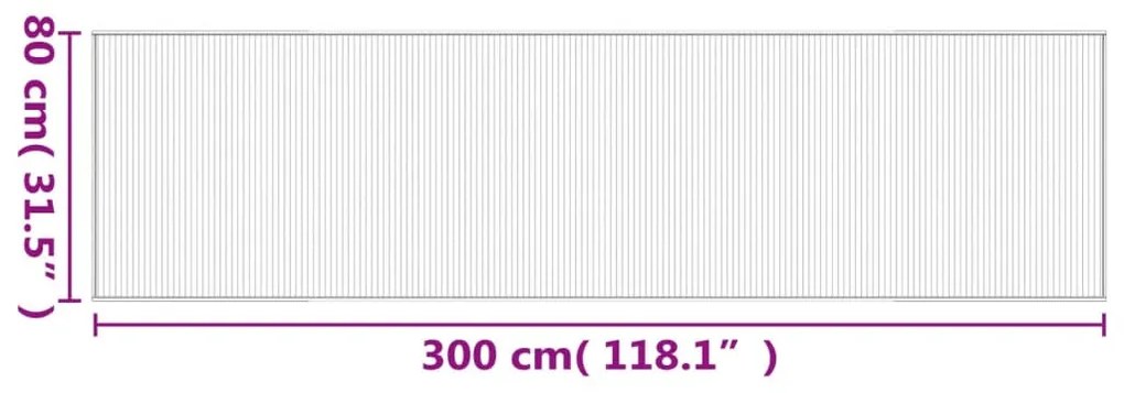 négyszögletű sötétbarna bambusz szőnyeg 80 x 300 cm