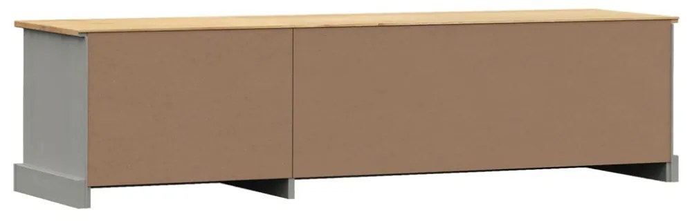 VIGO szürke tömör fenyőfa TV-szekrény 156 x 40 x 40 cm
