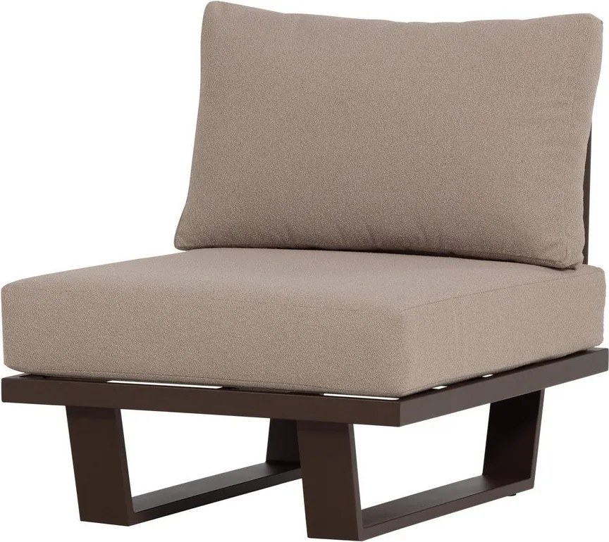 Barna fém-párnázott kerti fotel Bear – WOOOD