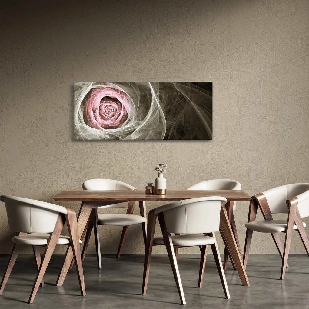 Kép - Absztrakt rózsa világos rózsaszín (120x50 cm)