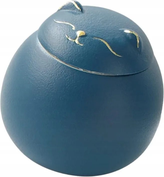 Japán macska szerencse teatartó kerámia fedéllel