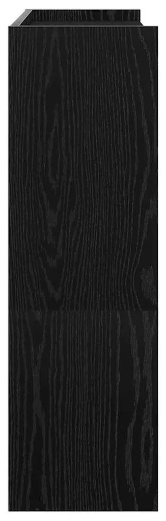 fekete szerelt fa cipőtároló szekrény 80x25x81 cm