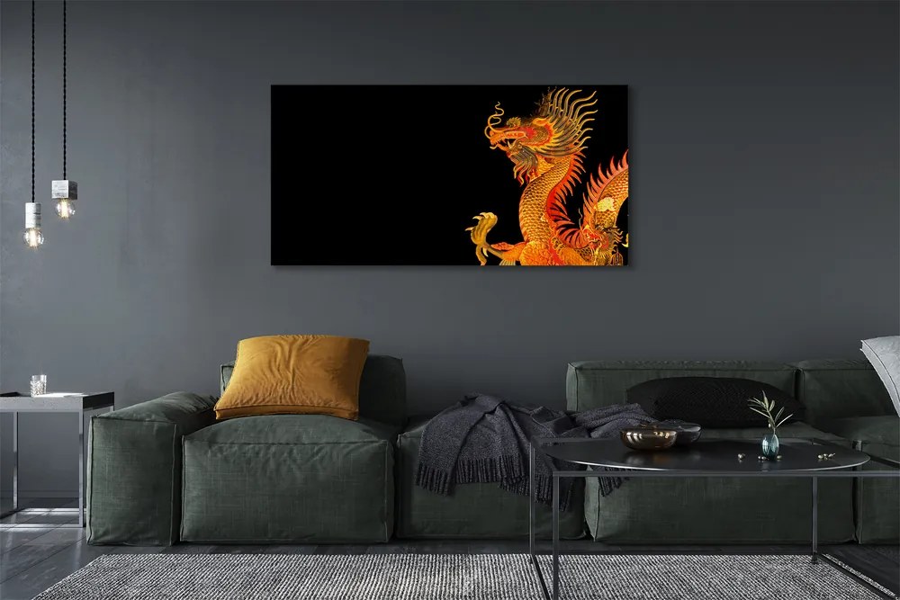 Canvas képek Japán arany sárkány 125x50 cm
