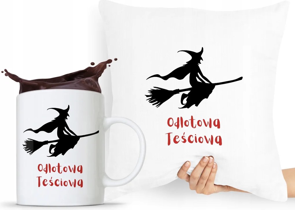 Párna Bögre Szett Ajándék Anyósnak, fényképes nyomattal