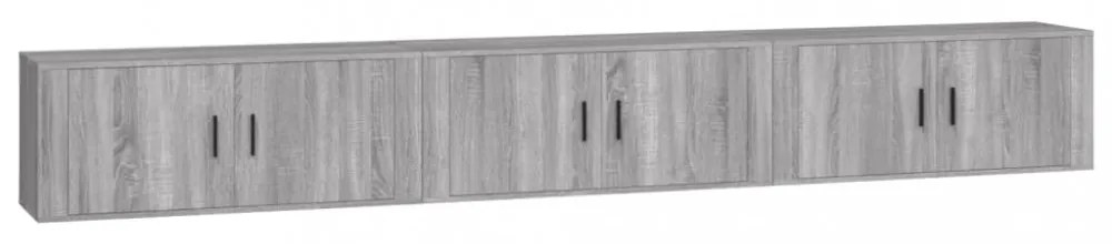 3 db szürke sonoma falra szerelhető TV-szekrény 100x34,5x40 cm