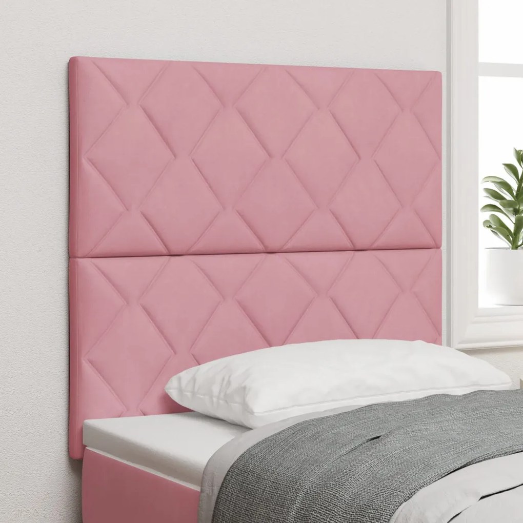 Fejtámla Falra szerelhető Geometrikus Rózsaszín 100 cm Bársony