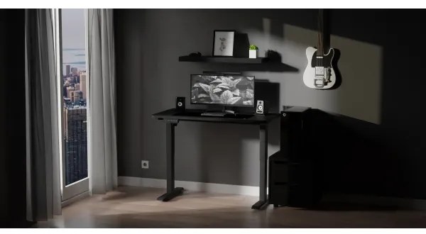 Állítható magasságú asztal LEVANO 120x60 cm fekete