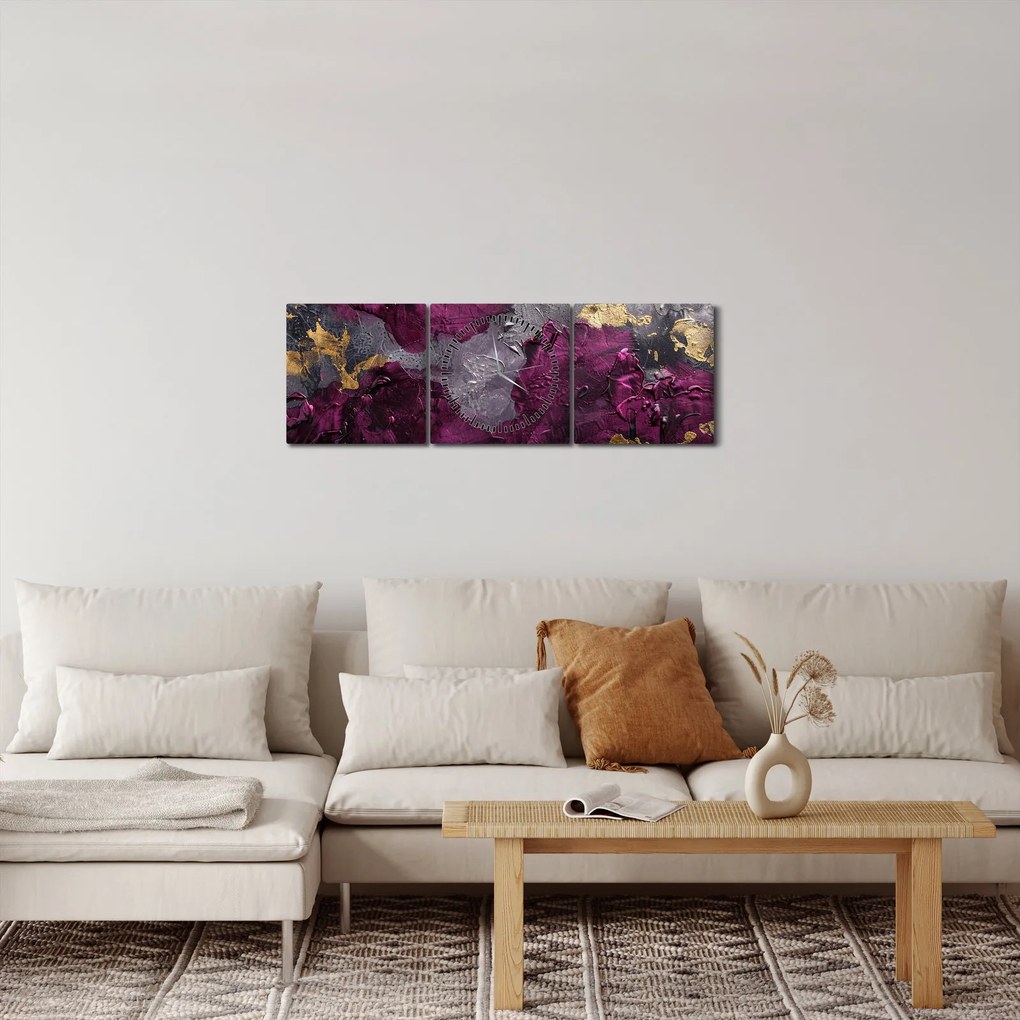 Kép - Texturáló absztrakció (órával) (90x30 cm)