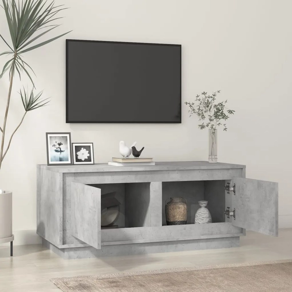 Betonszürke szerelt fa dohányzóasztal 102x50x44 cm