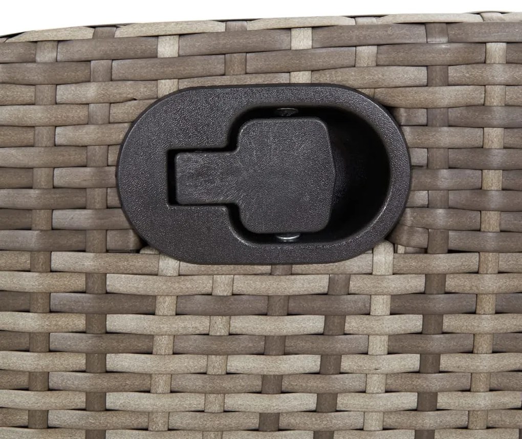 9 részes szürke polyrattan kerti étkezőgarnitúra párnával