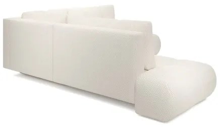 Ággyá nyitható jobb oldali L alakú kárpitozott sarokülőgarnitúra tárolóval ALMADA bézs