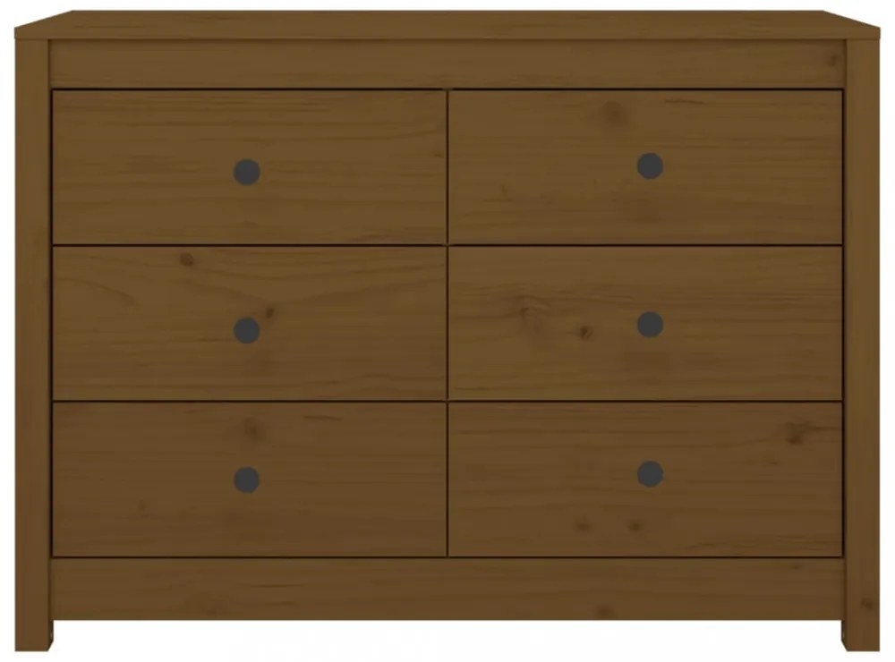 mézbarna tömör fenyőfa kisszekrény 100 x 40 x 72 cm