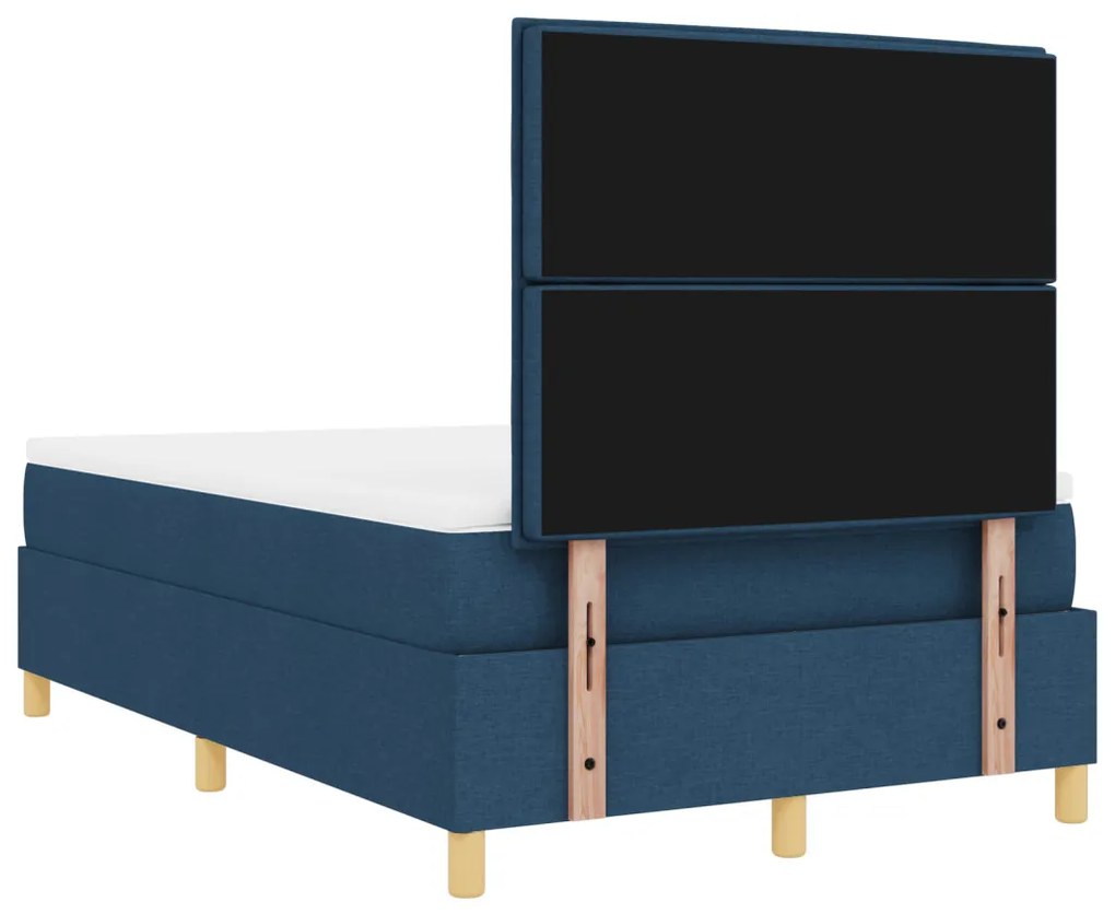 Box Spring Ágy Matrac & LED Kék 120x200 cm Szövet