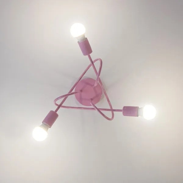 Felületre szerelt OXFORD csillár 3xE27/15W/230V rózsaszín