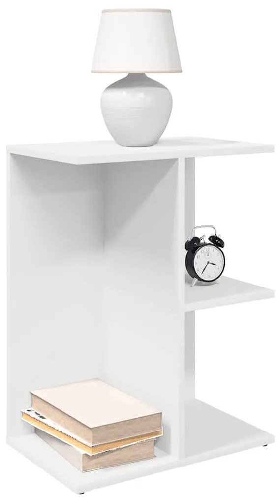 Éjjeliszekrények 2 db fehér 46,5x29x61 cm gépelt fa