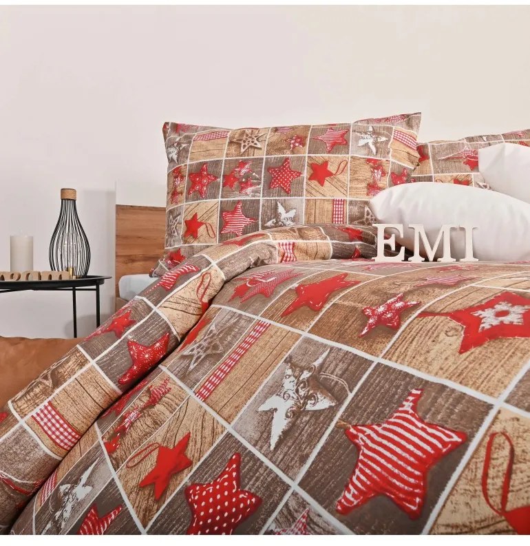 EMI Ginger karácsonyi pamut ágyneműhuzat, A standard egyszemélyes ágy szett tartalma: 1x 140x200 + 1x 70x90