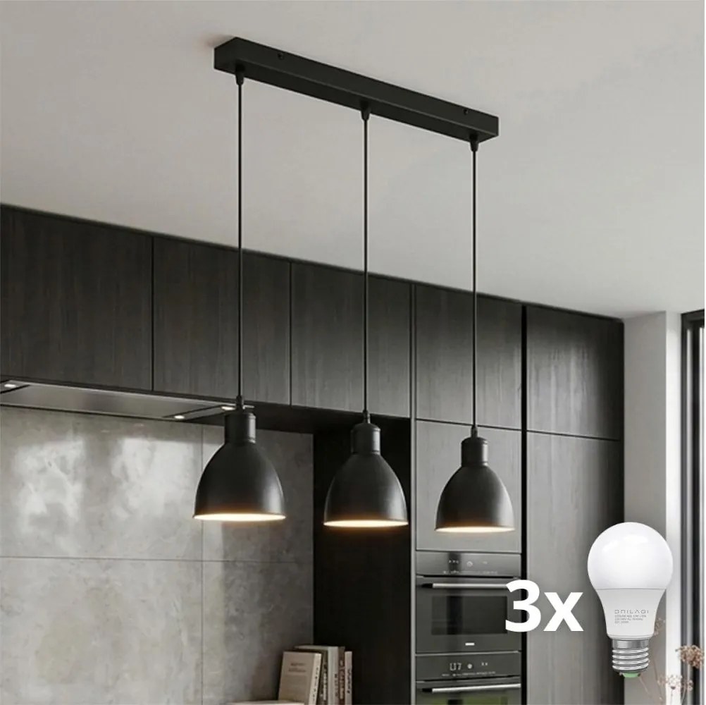 Brilagi - LED csillár kábelen RIDDY 3xE27/60W/230V fekete