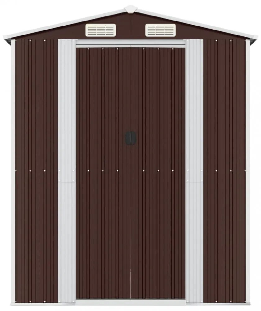 sötétbarna horganyzott acél kerti fészer 192 x 606 x 223 cm