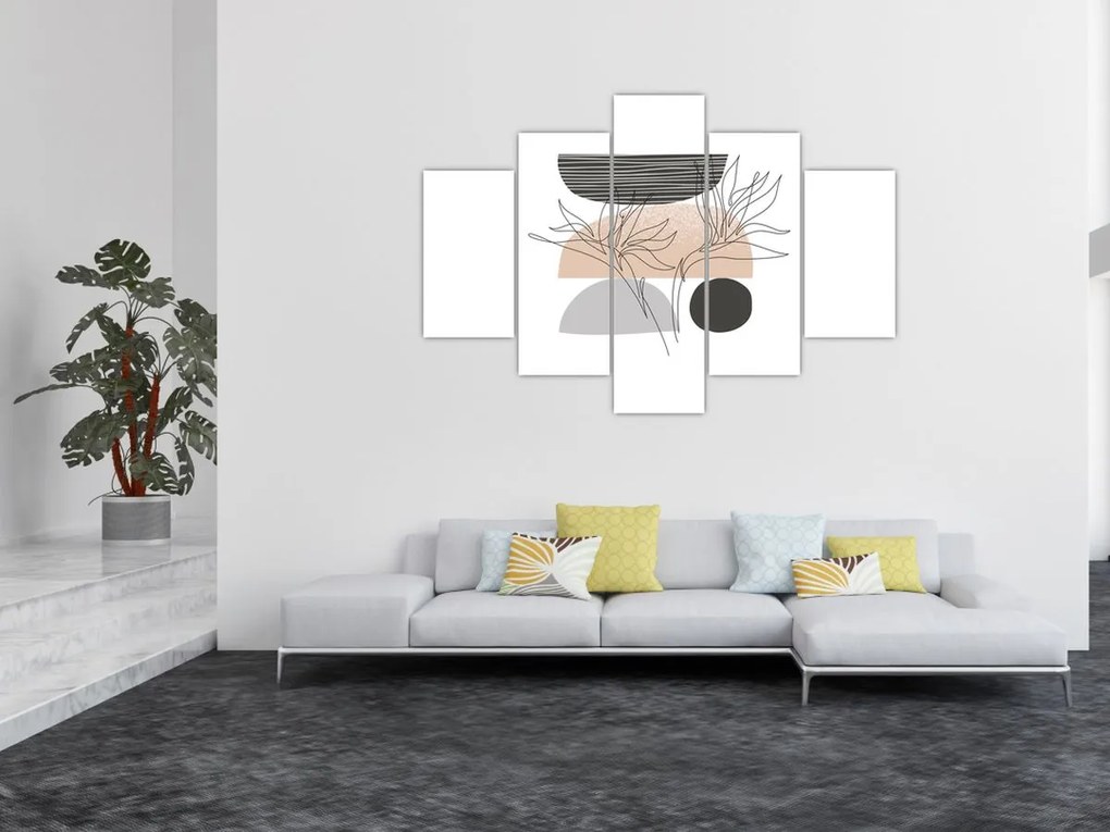 Kép - Vonal művészet virágok N⁰2 (150x105 cm)