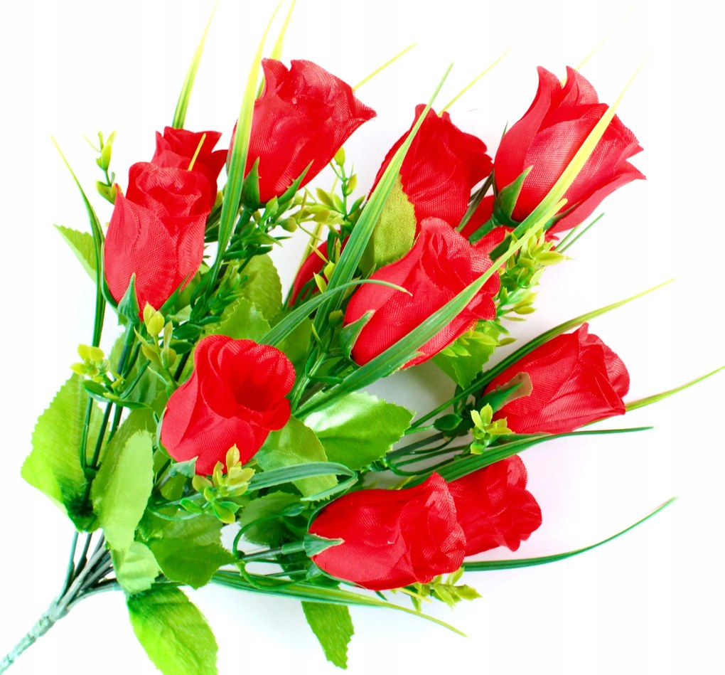 Rózsacsokor piros rózsák művirágok csokorban 12 virág