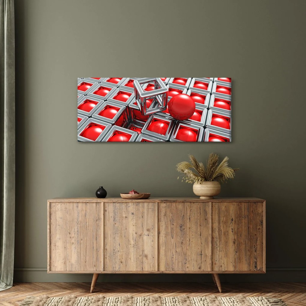 Kép - 3D fémes absztrakció (120x50 cm)