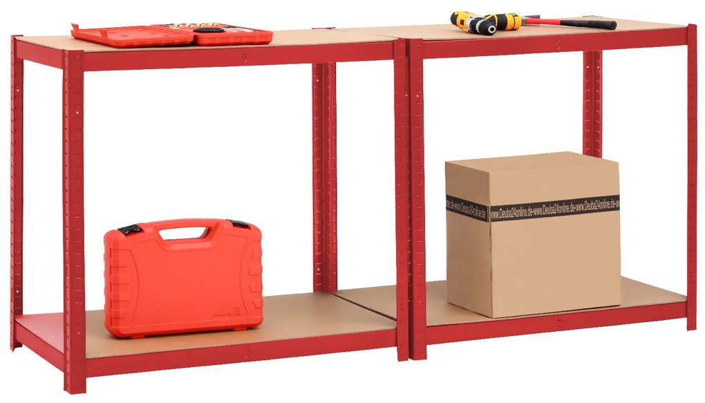 monzana® Polc 180x90x40 cm - piros