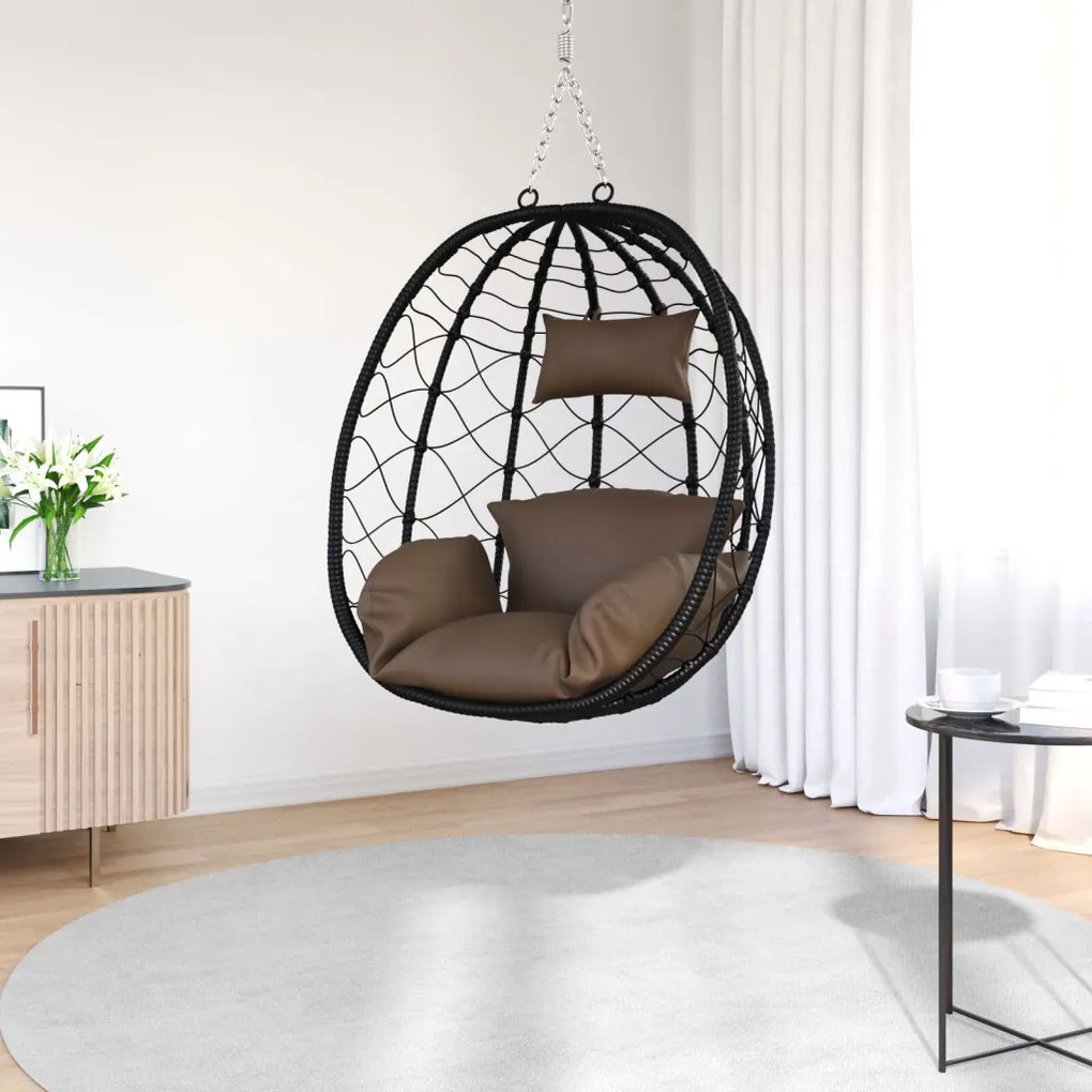 Függő Tojás Szék Kosár Állvány Nélkül Kávé Poli Rattan