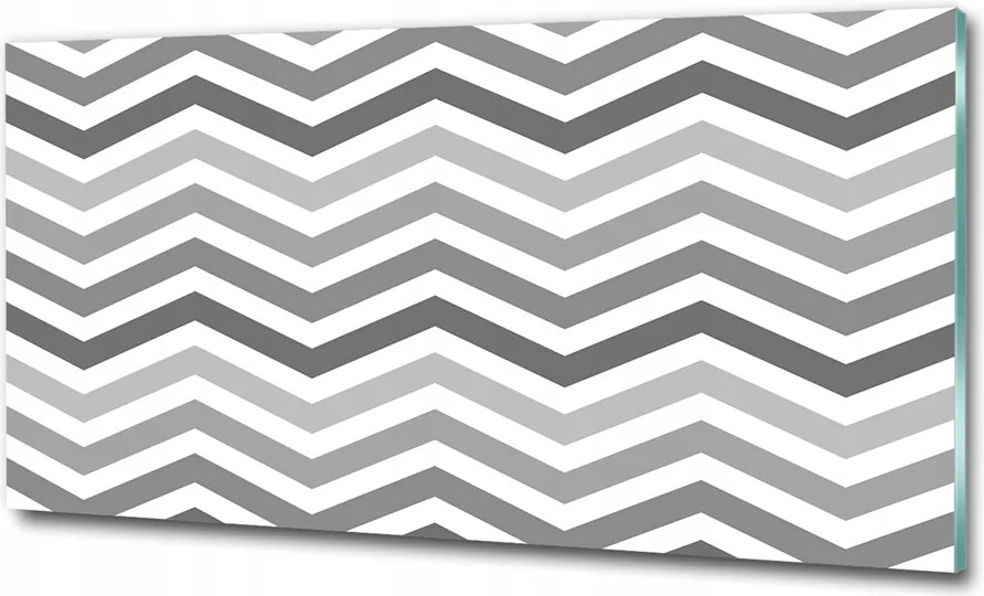 Fotó-kép edzett üveg Szürke cikk-cakk 125x50