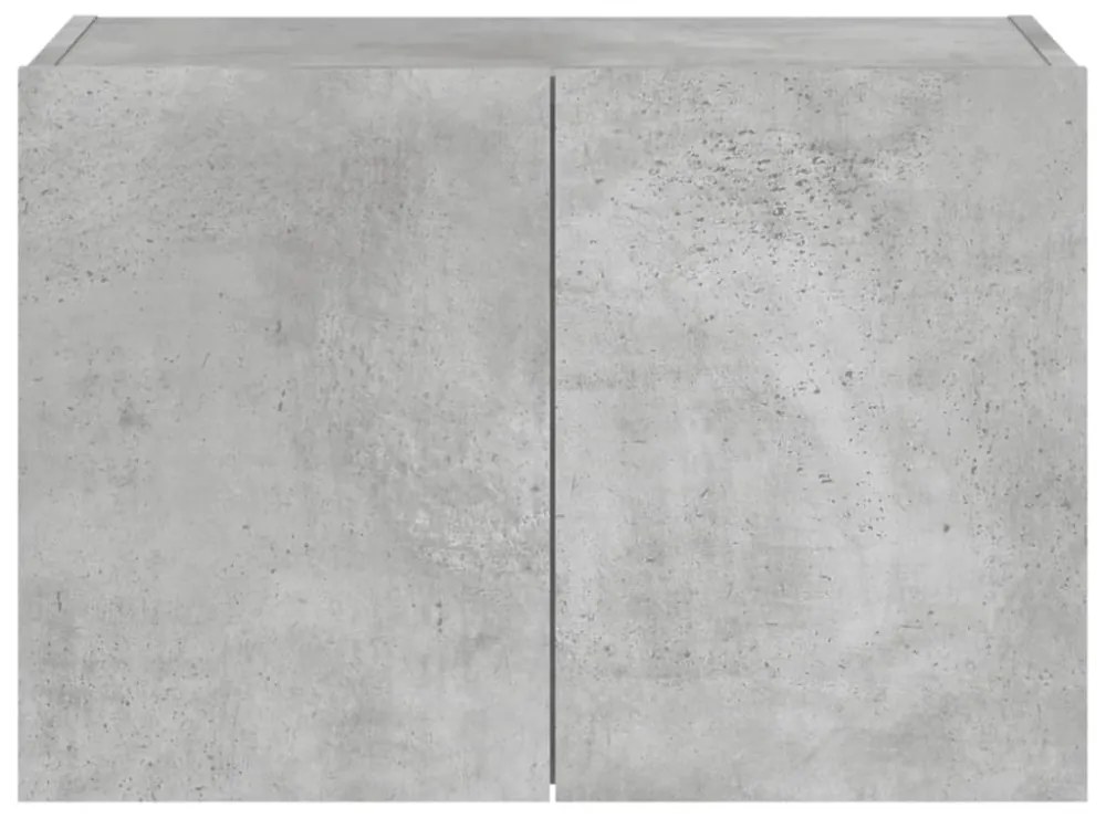 betonszürke falra szerelhető TV-szekrény LED-del 60x35x41 cm