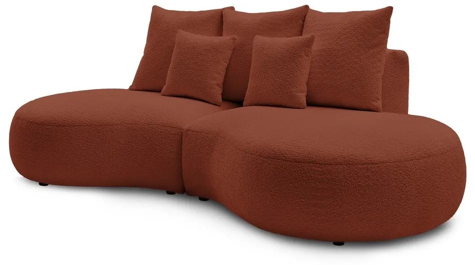 Téglavörös buklé szövet kanapé 260 cm Saint-Germain – Bobochic Paris