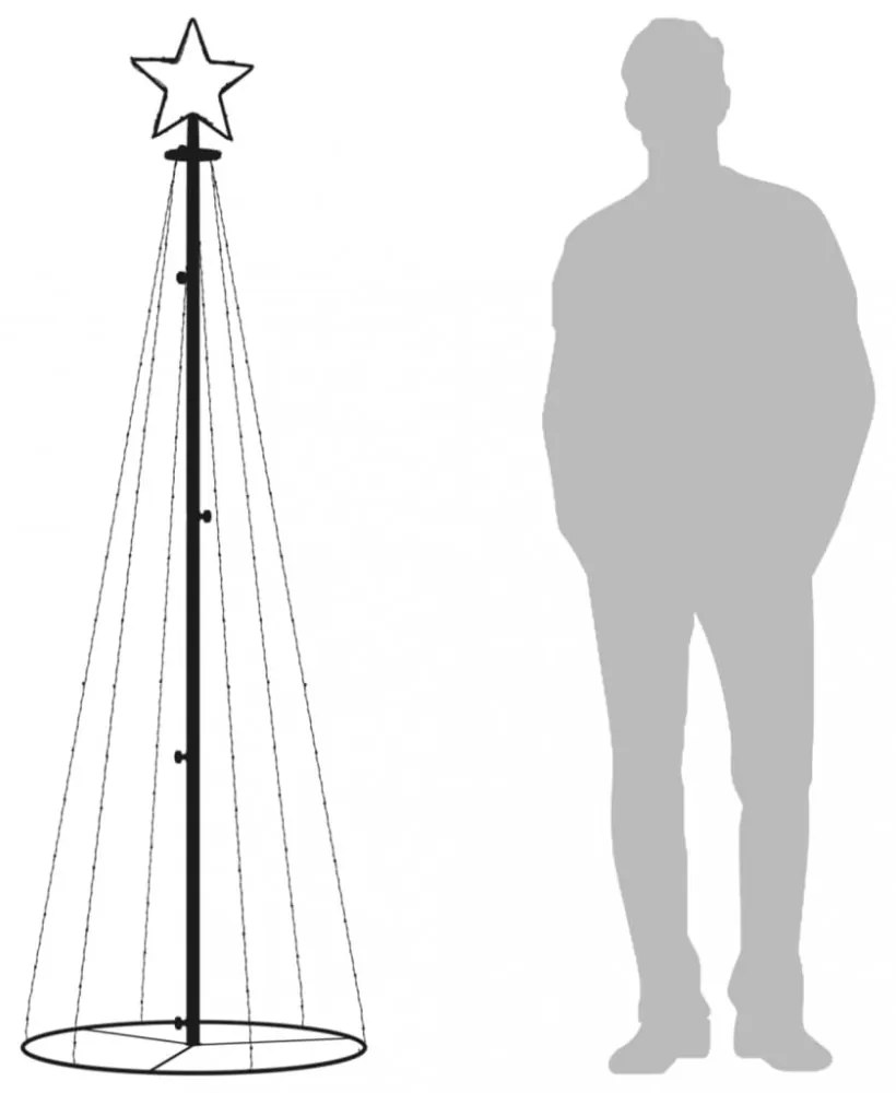 kúp alakú karácsonyfa 108 meleg fehér LED-del 70 x 180 cm