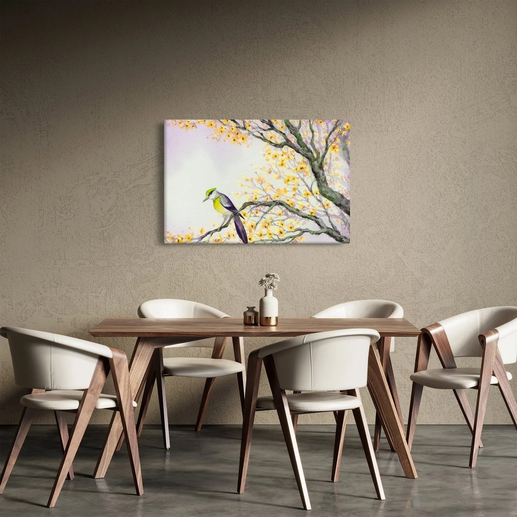 Kép - Akvarell madár a fán (90x60 cm)