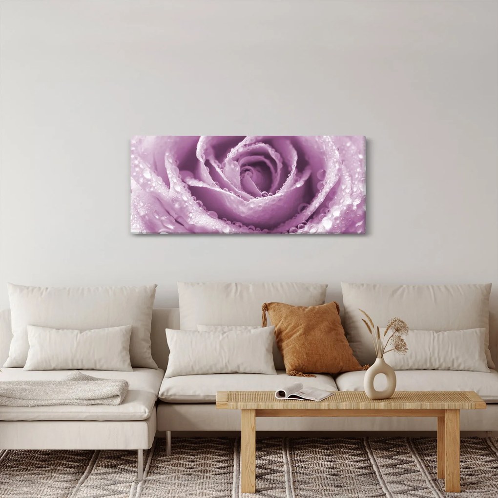 Vászonkép - Egy rózsa virág részlete (120x50 cm)