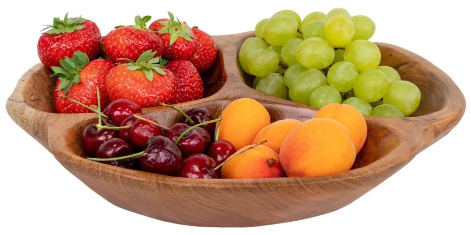 Nola tál teak fából, natúr, Ø30x5 cm