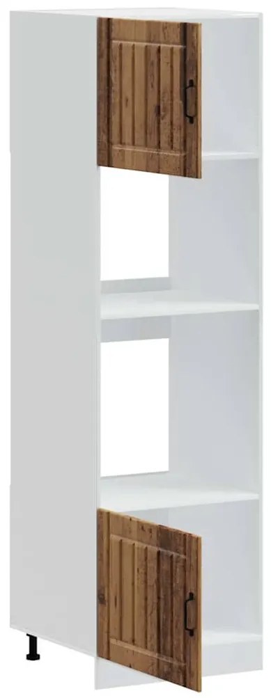 Lucca 2 db antik fa színű szerelt fa sütőszekrények