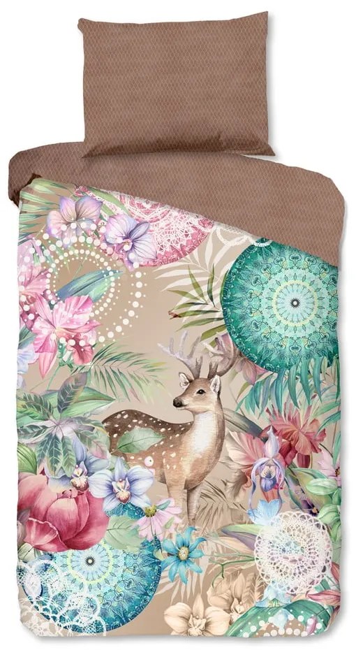 Barna egyszemélyes flanel ágyneműhuzat 140x200 cm – HIP