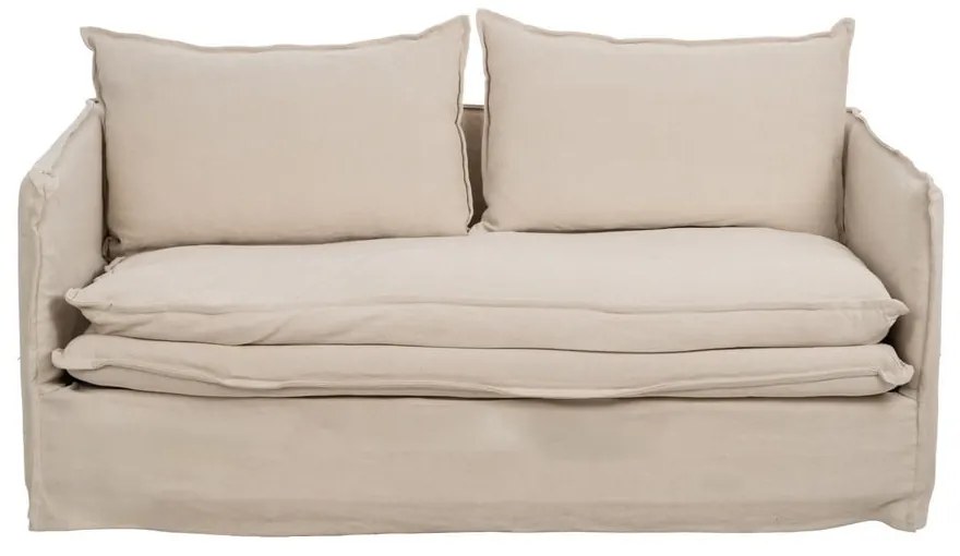Krémszínű len kanapé 180 cm – Ixia