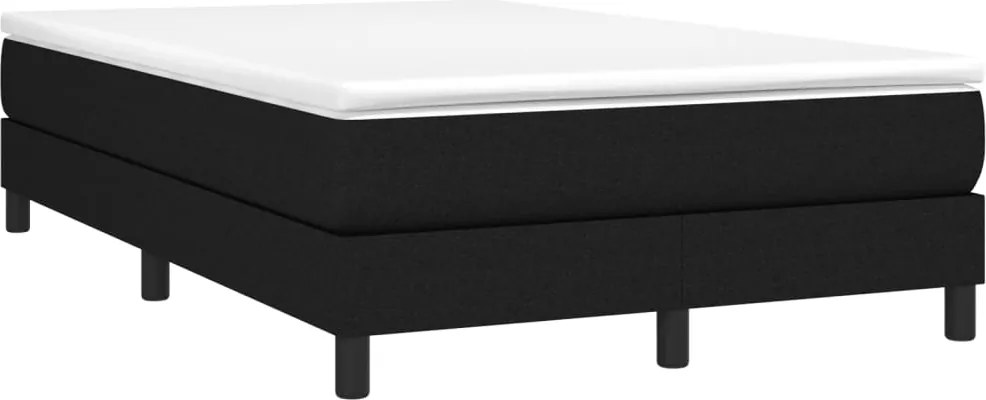 vidaXL fekete szövet rugós ágy matraccal 120 x 190 cm