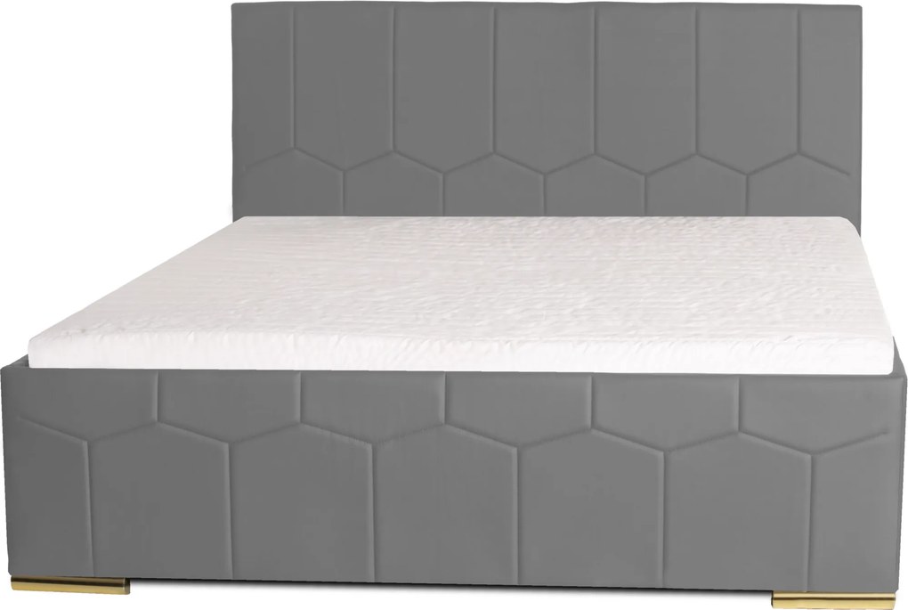 KAMI ágy 180x200 cm Sötétszürke Matrac nélkül