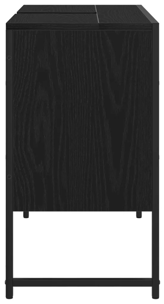 Fürdőszobai mosdószekrény Fekete tölgy 80x33x60 cm Mérnöki fa