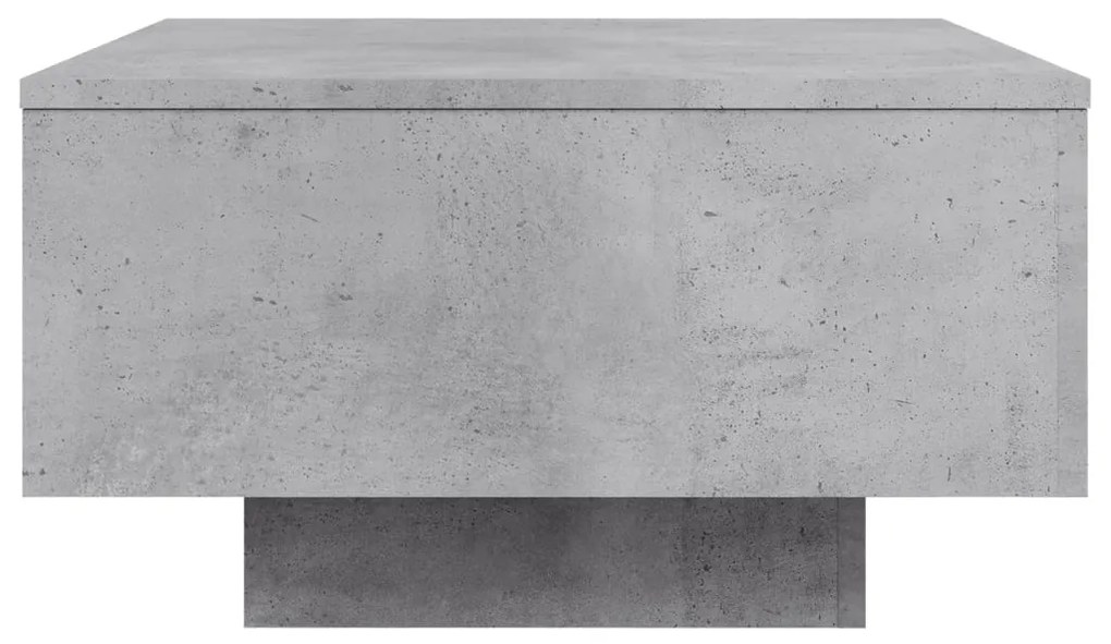 betonszürke dohányzóasztal LED-lámpákkal 55 x 55 x 31 cm
